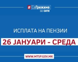 Јануарските пензии повисоки за 2,9 % – исплатата започнува утре